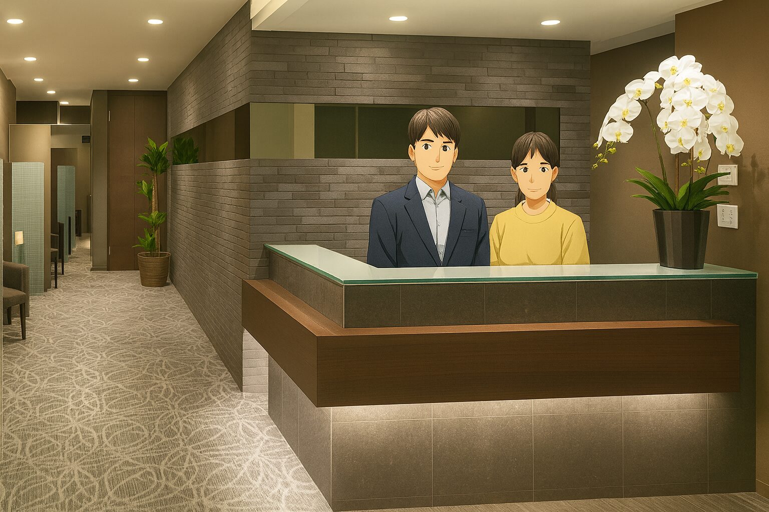 クリニックの受付カウンター