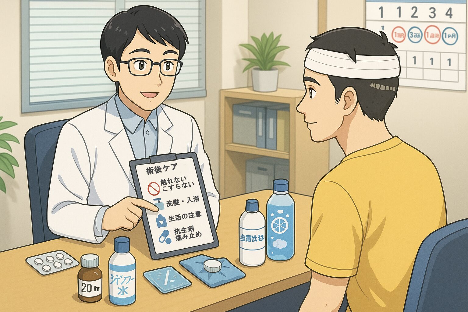 術後ケア説明