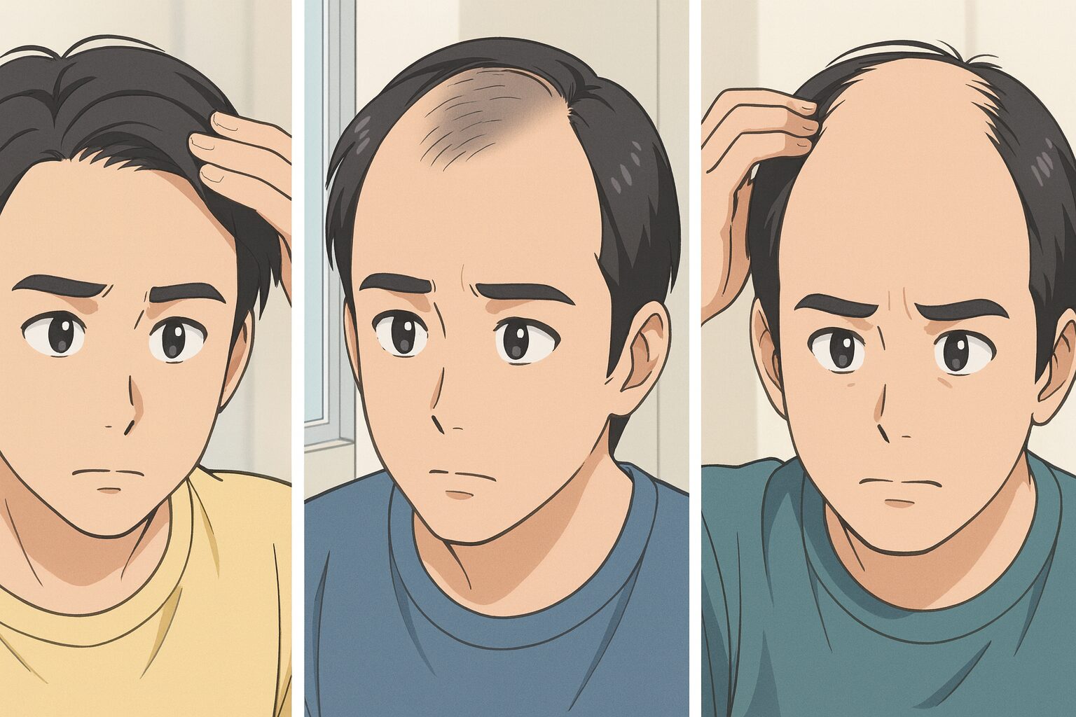 薄毛を気にする30代男性