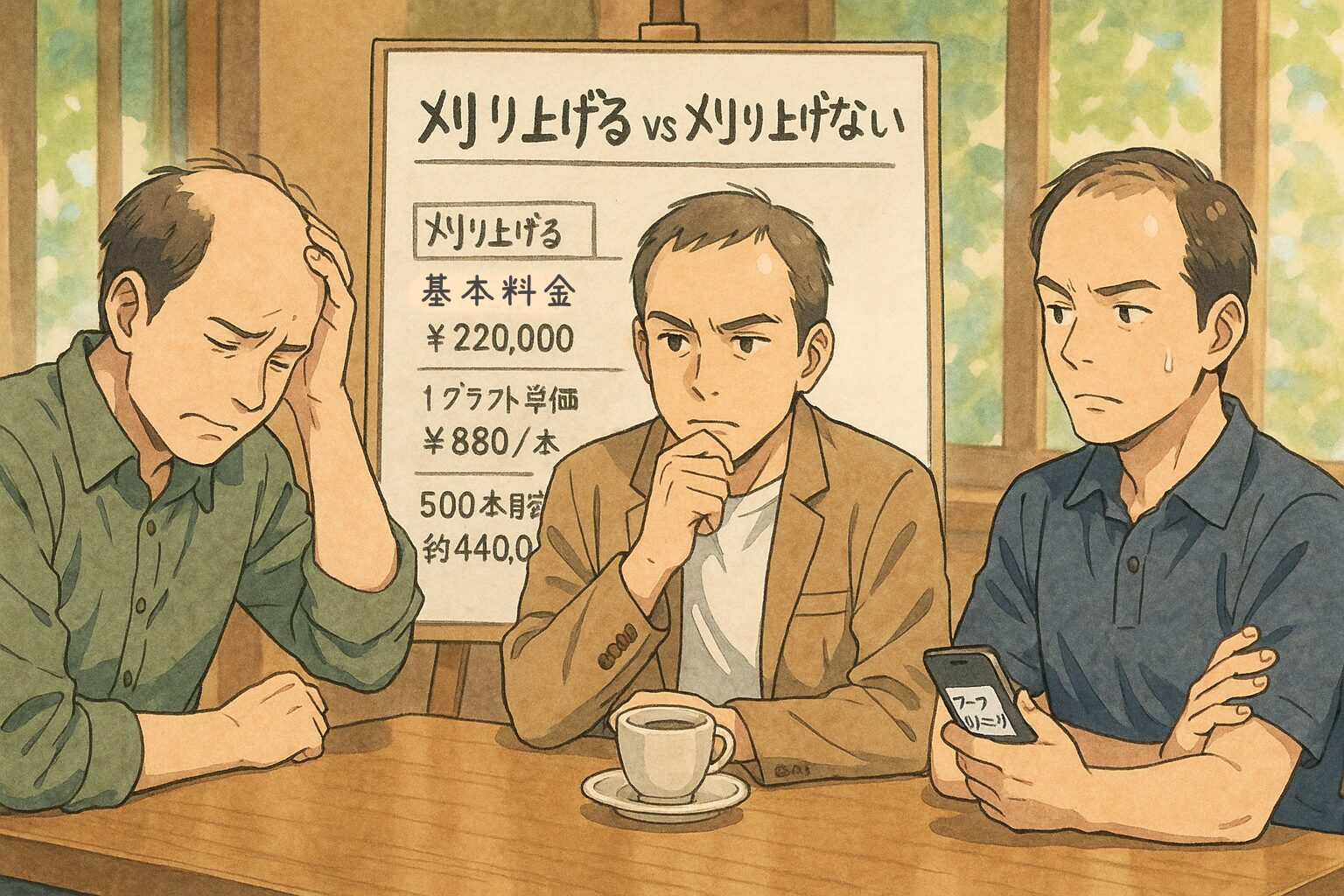 薄毛を気にする男性