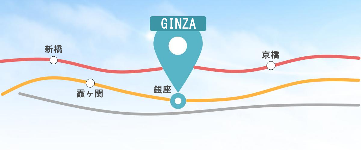 銀座周辺の路線イメージ図