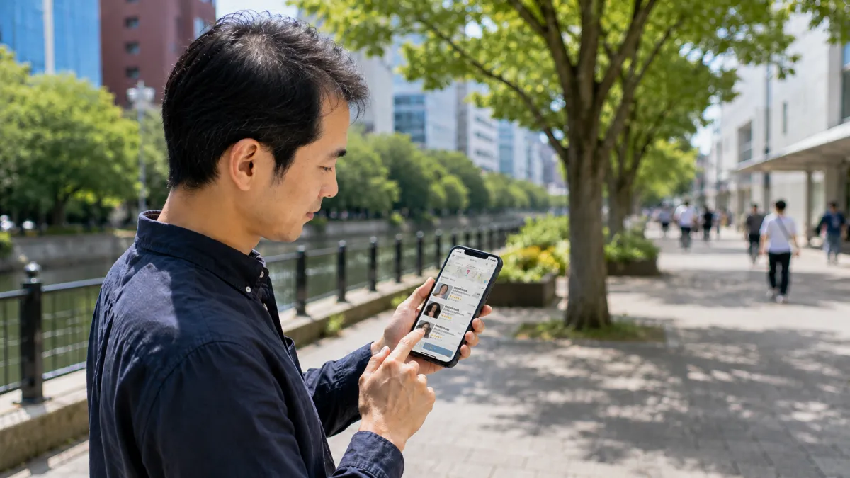 上野で植毛クリニックを探している男性