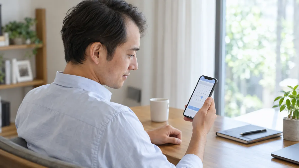 自毛植毛の無料カウンセリングを検討する男性のイメージ