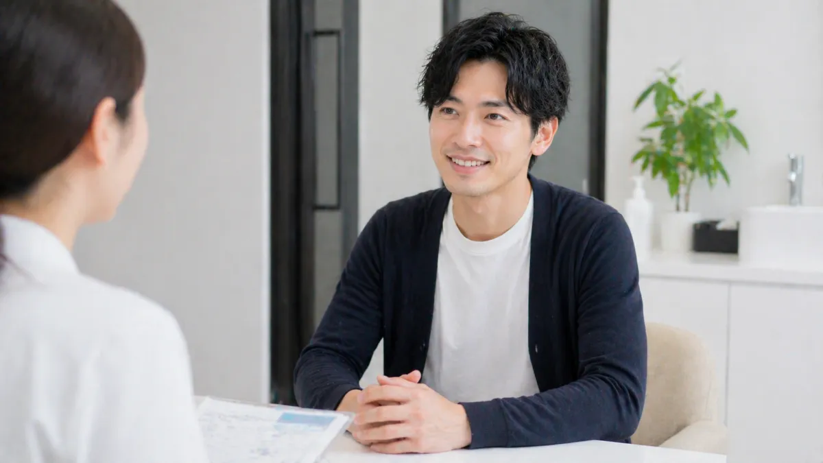 メンズリゼでカウンセリングを受ける男性のイメージ