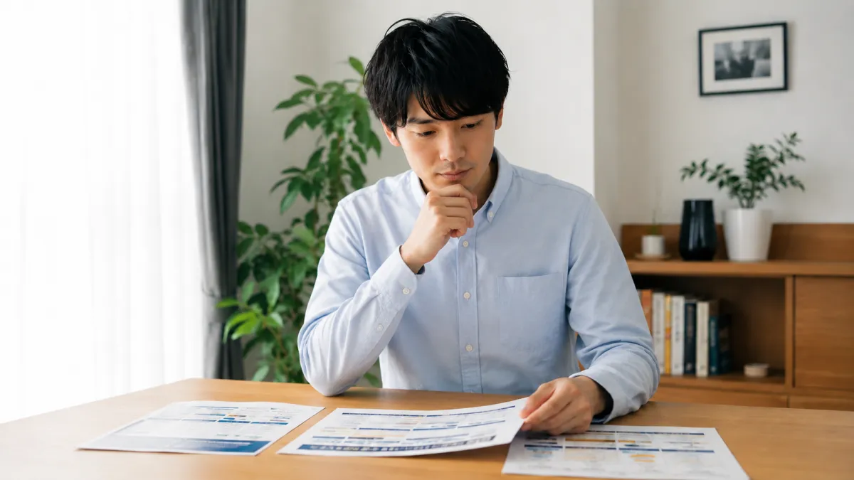 ヒゲ脱毛クリニックを比較している男性のイメージ