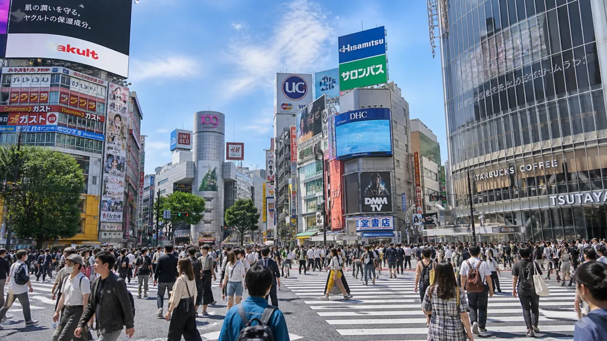 渋谷でヒゲ脱毛クリニックを探す男性向けの街並みイメージ