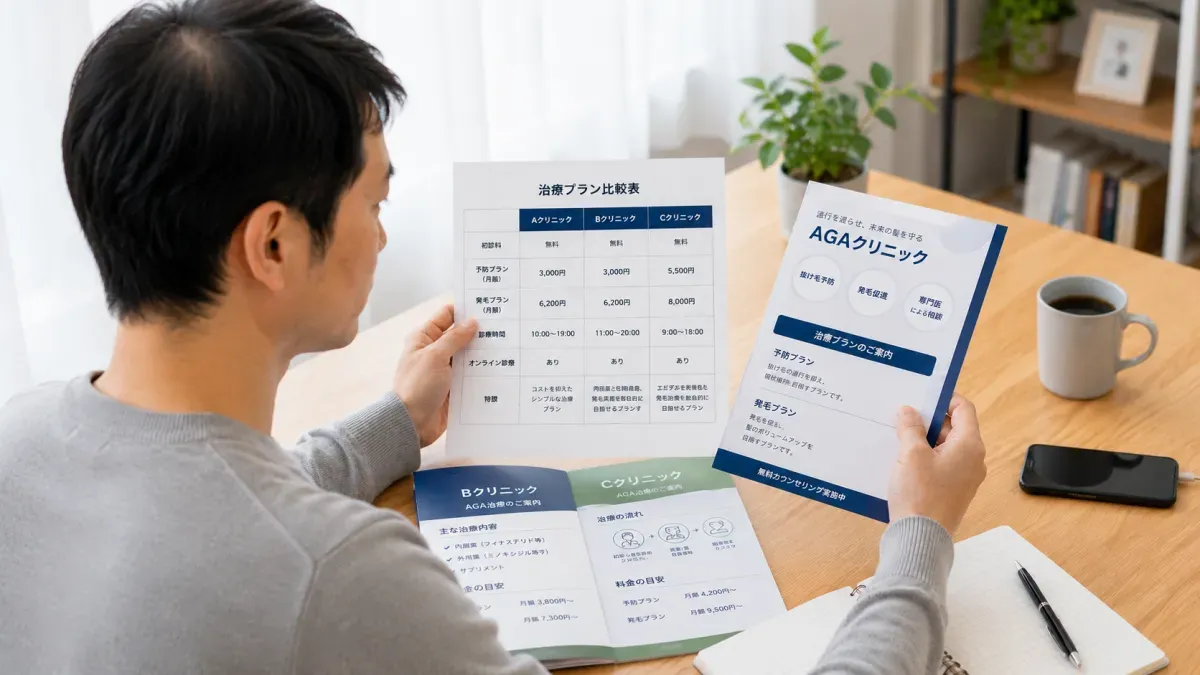 AGAクリニックを比較する男性