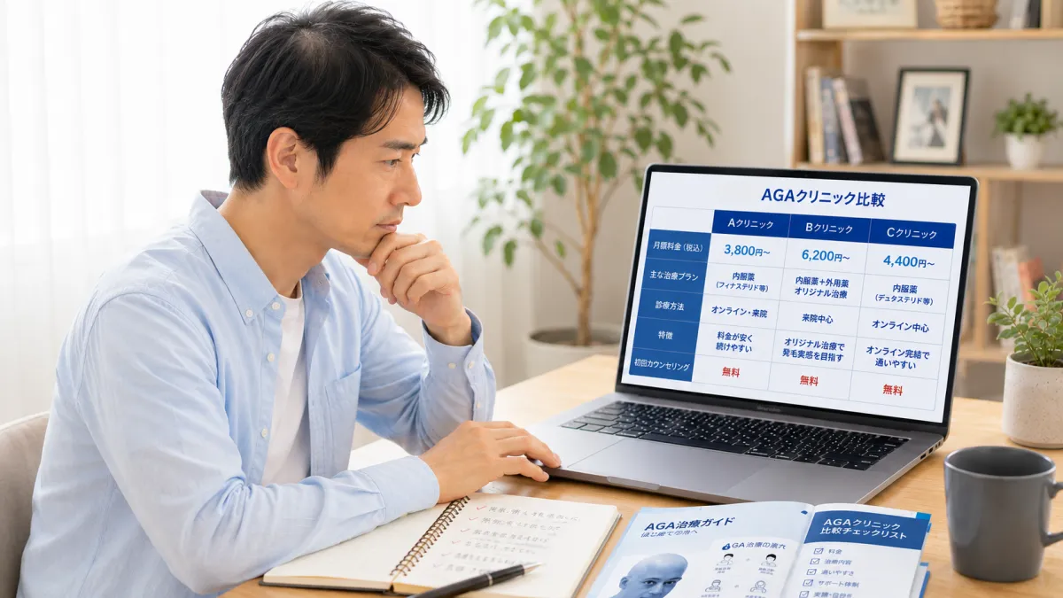 AGAクリニックを比較する男性