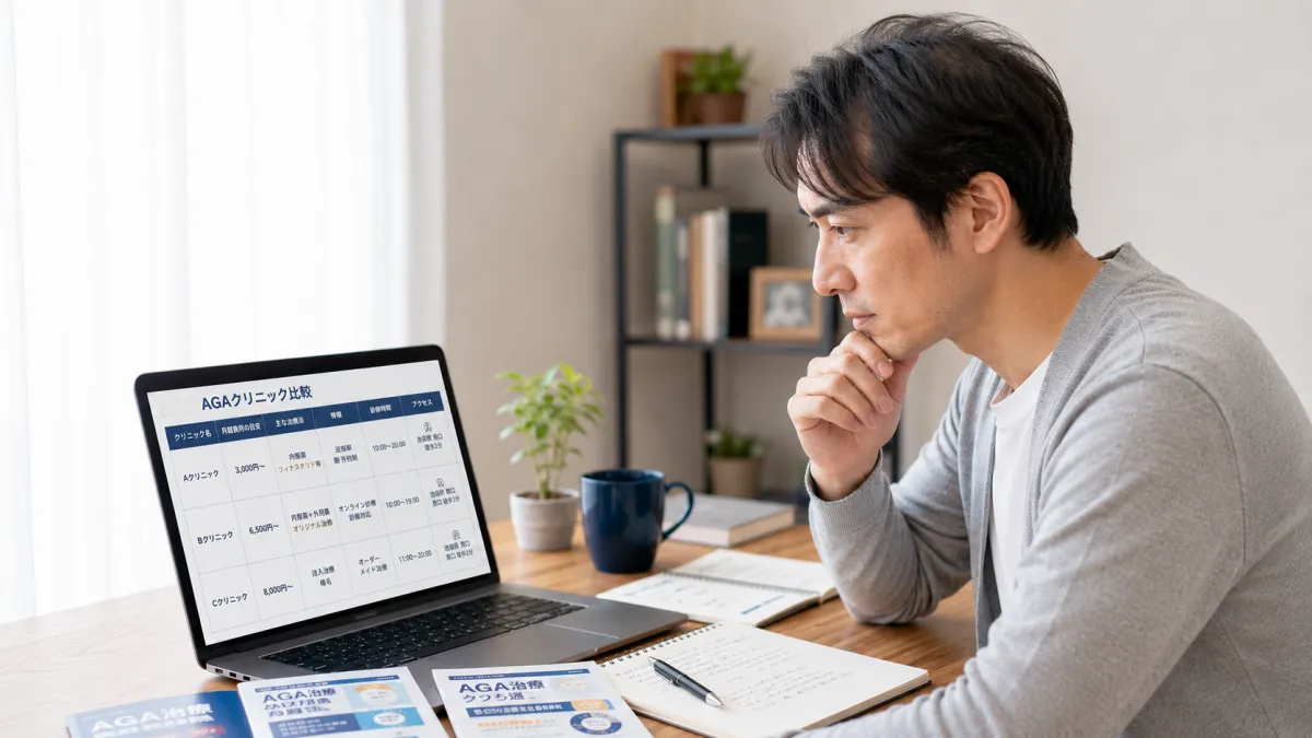 AGAクリニックを比較する男性