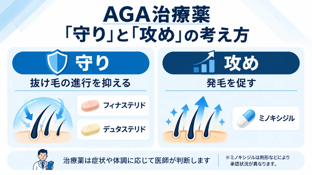 フィナステリド・デュタステリドとミノキシジルの役割の違い